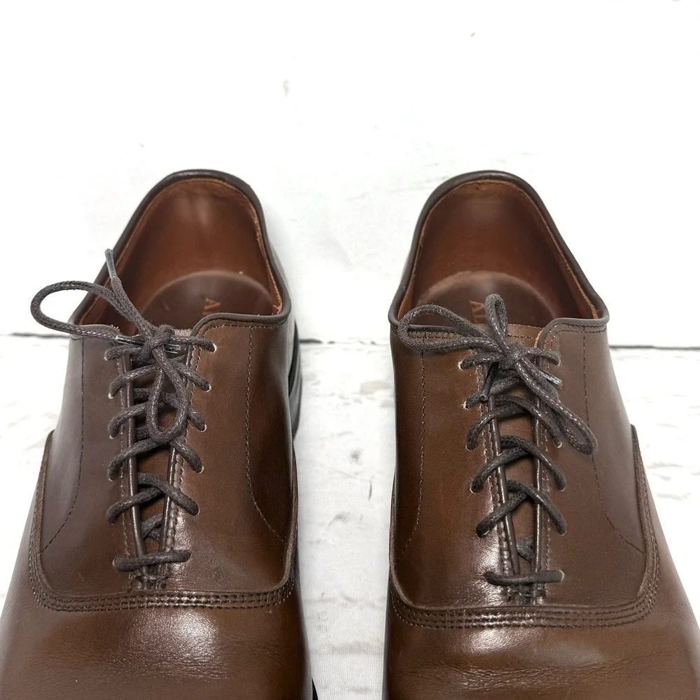 Allen Edmonds Port Washington Shoes Men's 10E Brown Oxfords Leather Cap Toe